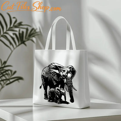 Mom and Baby Elephant SVG for Cricut, Vinyl Decals & Sublimation Art