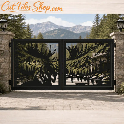 Metal driveway gate DXF file for CNC plasma, laser and waterjet cutting