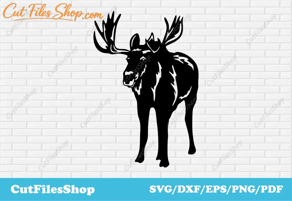 Moose SVG DXF files for CNC machines, Cricut, Laser, Plasma, Silhouette, Plotter, Forest animals dxf, Wall decor dxf, animals decor dxf for laser cut, metal cutting dxf plasma, moose decor dxf, router files dxf, svg craft