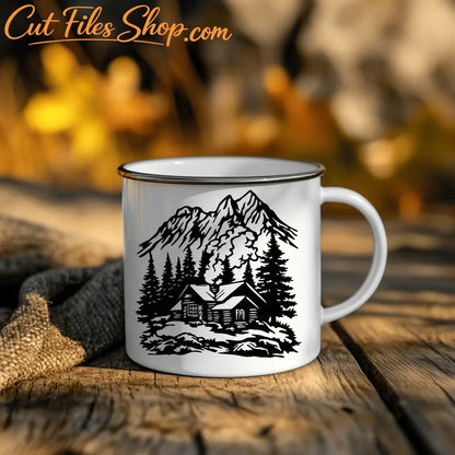 Mountain Cabin Cutting Files – SVG for Cricut, DXF for Laser & CNC Designs
