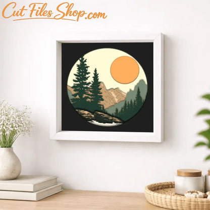 mountain shadow box svg for cricut