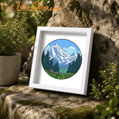 forest mountain layered svg cutting file