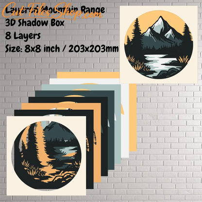 3D Mountain Range SVG Bundle for Cricut | DXF for CNC, Silhouette, Paper craft Art