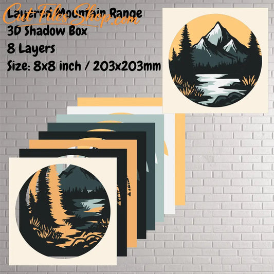3D Mountain Range SVG Bundle for Cricut | DXF for CNC, Silhouette, Paper craft Art