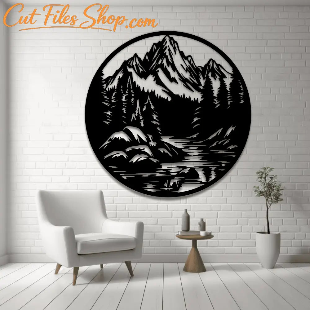 Mountain Range SVG for Cricut, DXF for CNC Laser Cutting Projects, Forest dxf for Plasma