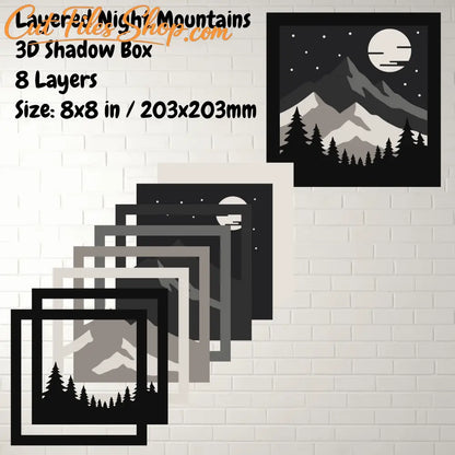 glowforge mountain shadow box file