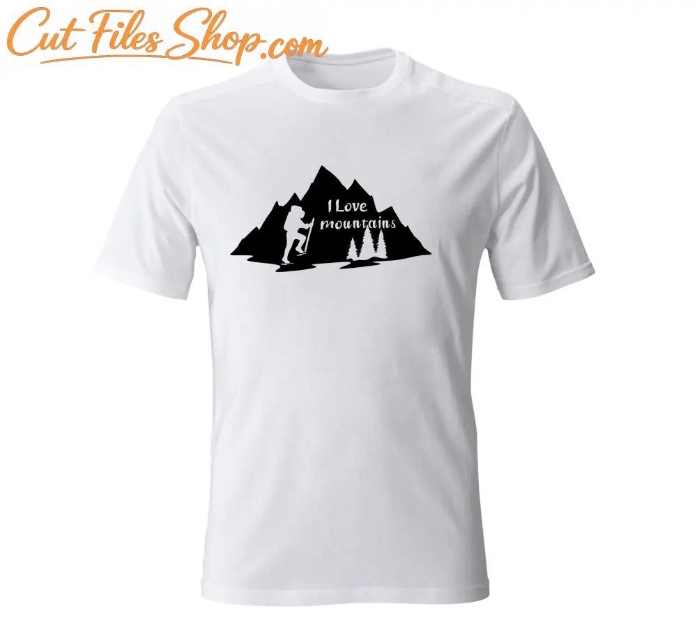 T Shirt Vector Art, Mountains dxf files, i love mountains svg, vector designs for shirts, Cricut files, svg files, dxf files, eps files, cut files shop, vector stock, free svg download