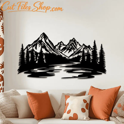 Nature Mountains SVG for Cricut, DXF for CNC, Sublimation Art for Cars