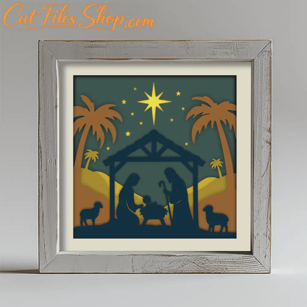 Holy Family shadow box design for Cricut, Glowforge, and laser cutters
