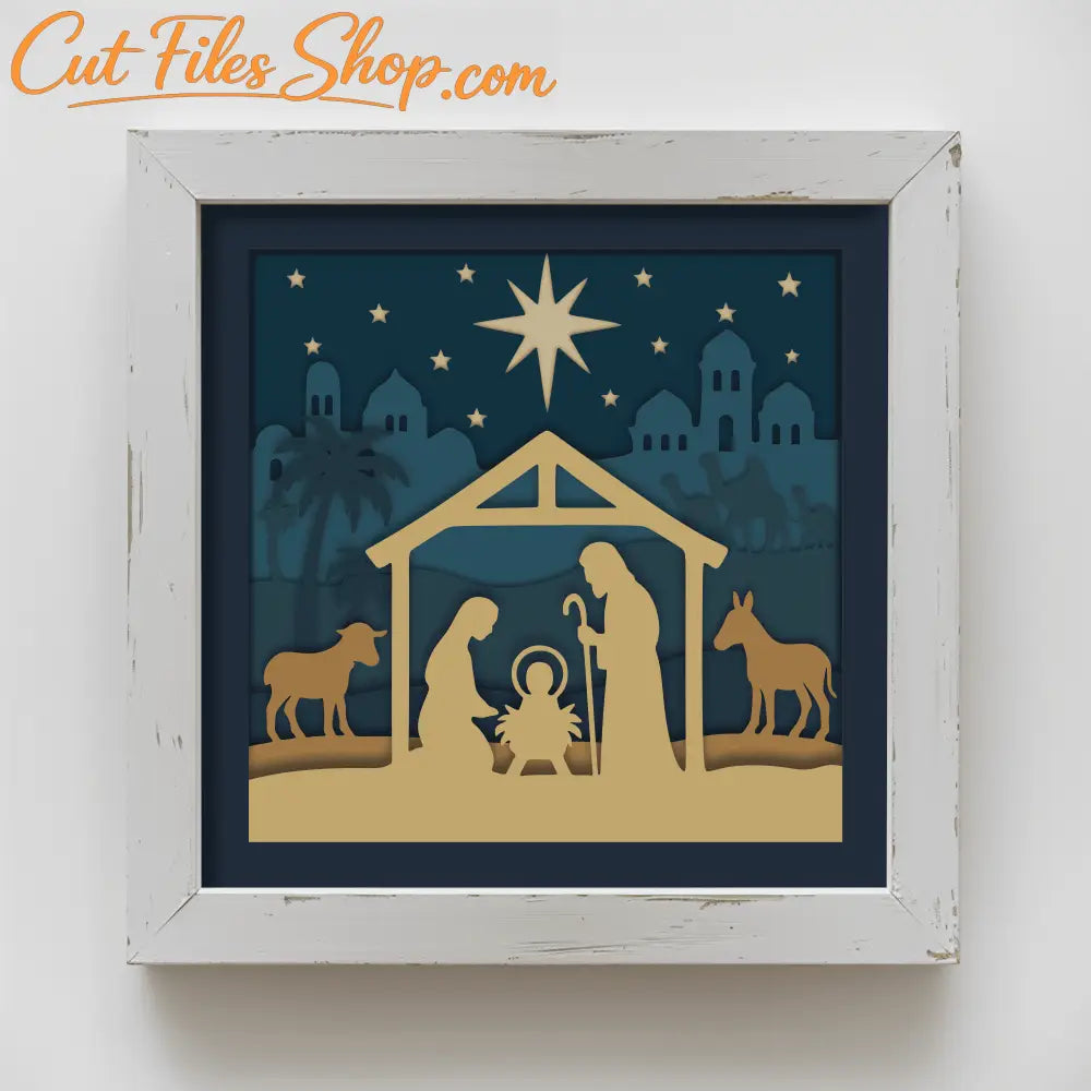 Layered Holy Night SVG DXF EPS PDF design for laser and CNC cutting