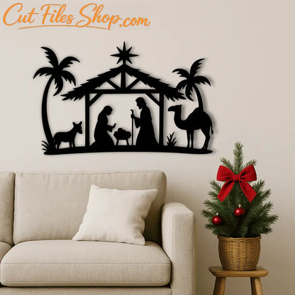 Nativity DXF for rustic wall art and Christmas market products