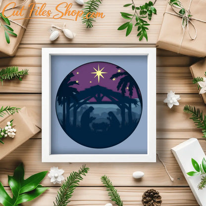 Nativity Shadow Box, 3D Layered Christmas SVG DXF, Christmas Gift DIY - Cut files Shop