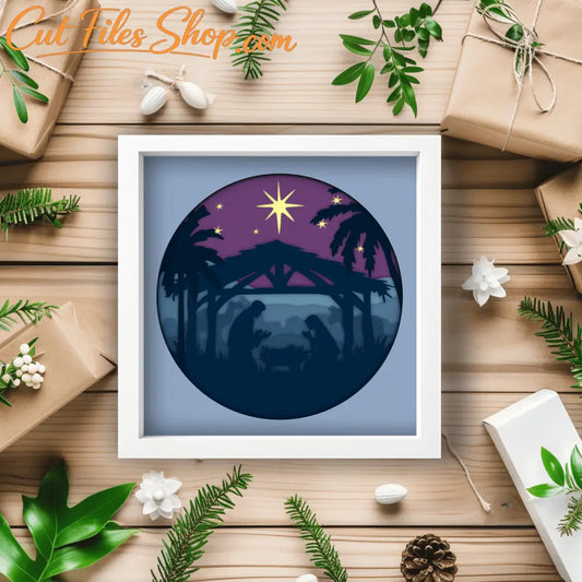 Nativity Shadow Box, 3D Layered Christmas SVG DXF, Christmas Gift DIY - Cut files Shop