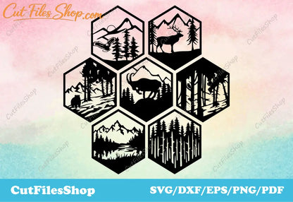 Custom DXF files, dxf files for laser cut decor, Silhouette cameo files, Plotter files, nature dxf, wildlife svg