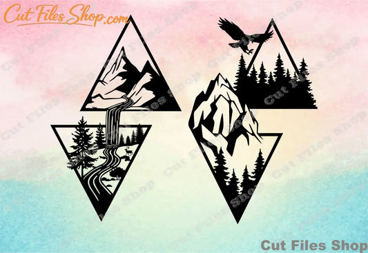 Nature scene, Landscapes, vector images, cnc files, svg cut files - Cut files shop