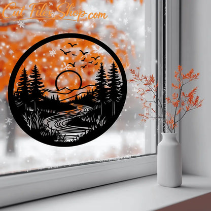 Nature Scene SVG for Sublimation, Vinyl Decals, and CNC Cutting Files