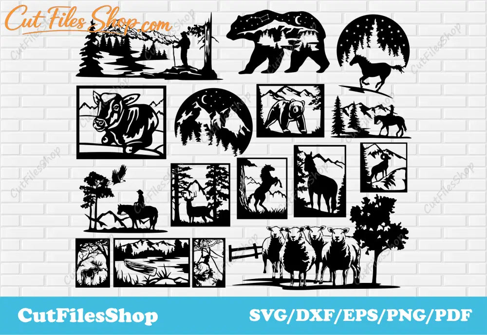 Nature Cutting Files, DXF for CNC & Laser, SVG for Cricut & Silhouette