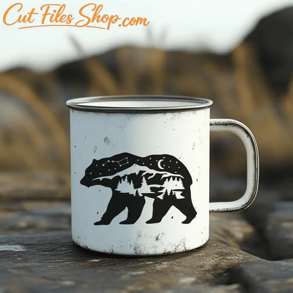 Bear with forest Vector Cut Files, SVG for Cricut, DXF for CNC & Laser Cutting