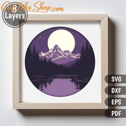 Multilayer Night Forest SVG Template for DIY Home Decor