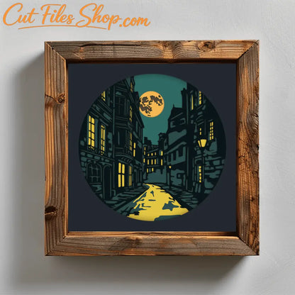 3d Vintage Street Layered Svg for Cricut, Silhouette cut files, svg for glowforge, cnc files for wood, dxf for inkscape, Digital Downloads