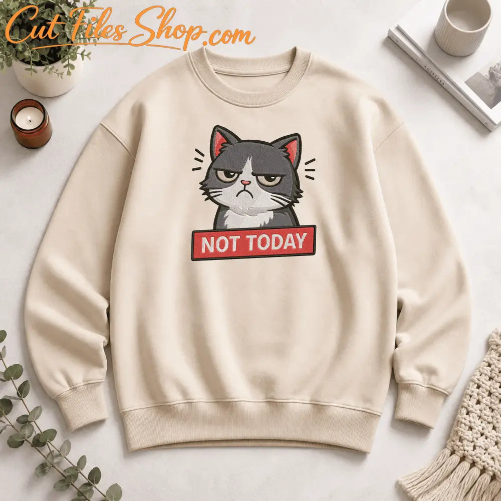 angry cat embroidery design for hoodies
