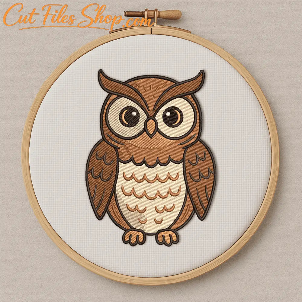 Boho owl embroidery file in JEF, EXP formats
