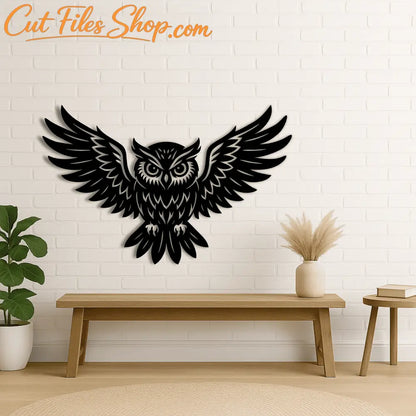 Wildlife owl silhouette for CNC projects