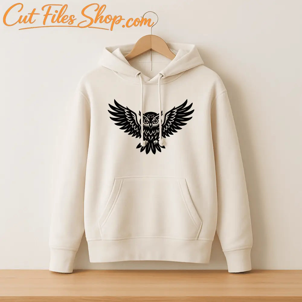 Flying owl wall art cut file