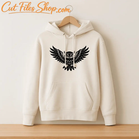 Flying owl wall art cut file