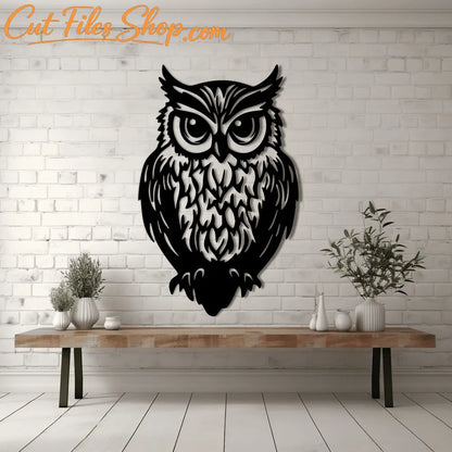 Cute Owl Silhouette SVG for Cricut, DXF for Laser Cutting, Owl Reading Book Sublimation Design, Wall Art