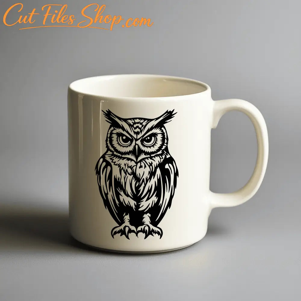 Owl on a Branch SVG, Reading Owl Clipart for Cricut, DXF Files for CNC, Sublimation Art Design, Cut files shop