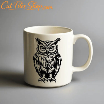 Owl on a Branch SVG, Reading Owl Clipart for Cricut, DXF Files for CNC, Sublimation Art Design, Cut files shop