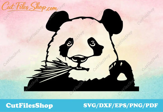 Panda SVG cut file for cricut, peeking animals, files for cnc laser cutting, cute animals svg, vector animals