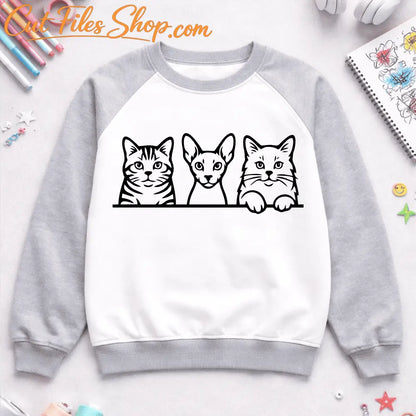 cat sticker and t shirt design