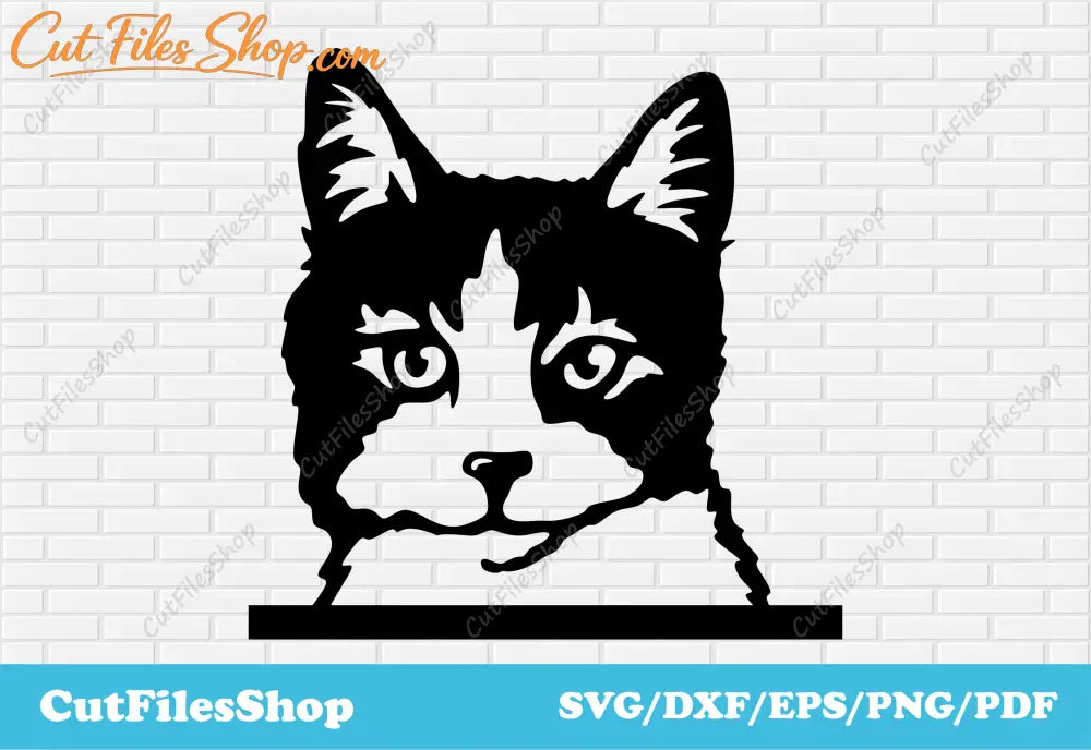 Peeking cat svg for cricut, Dxf for decor making, CNC cutting wood, Dxf for Laser Cut, cat svg for cricut, free vector animals, free cricut files, free cut files, free download dxf files, pets dxf files, cute cats svg, funny cat svg, cat for cricut, cat svg for shirts, free dxf animals