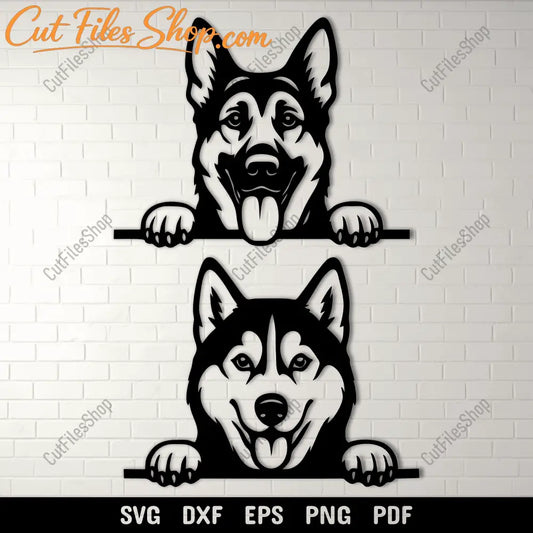 Peeking dog SVG DXF EPS PNG for Cricut, laser cutting, CNC and sublimation