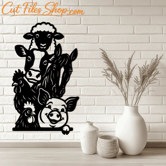 Humorous farm animal DXF vector