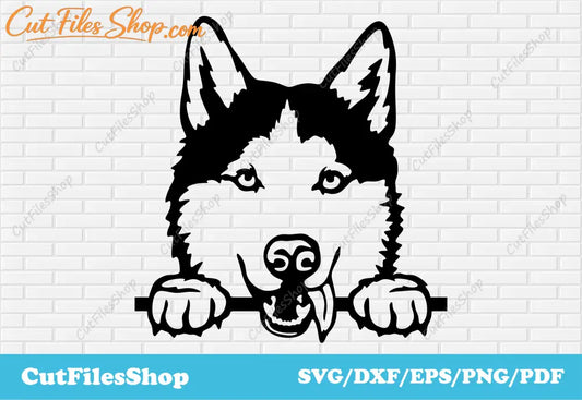 Peeking husky svg for cricut, Vinyl Cutting files, DXF Dogs for laser cut, T-shirt Designs, Peeking husky svg, Peeking dogs dxf, Free Svg files, peeking husky dxf, cute dogs svg, funny dogs svg, free dogs vector, free svg for cricut, svg craft, svg designs, paper cutting svg, free svg design