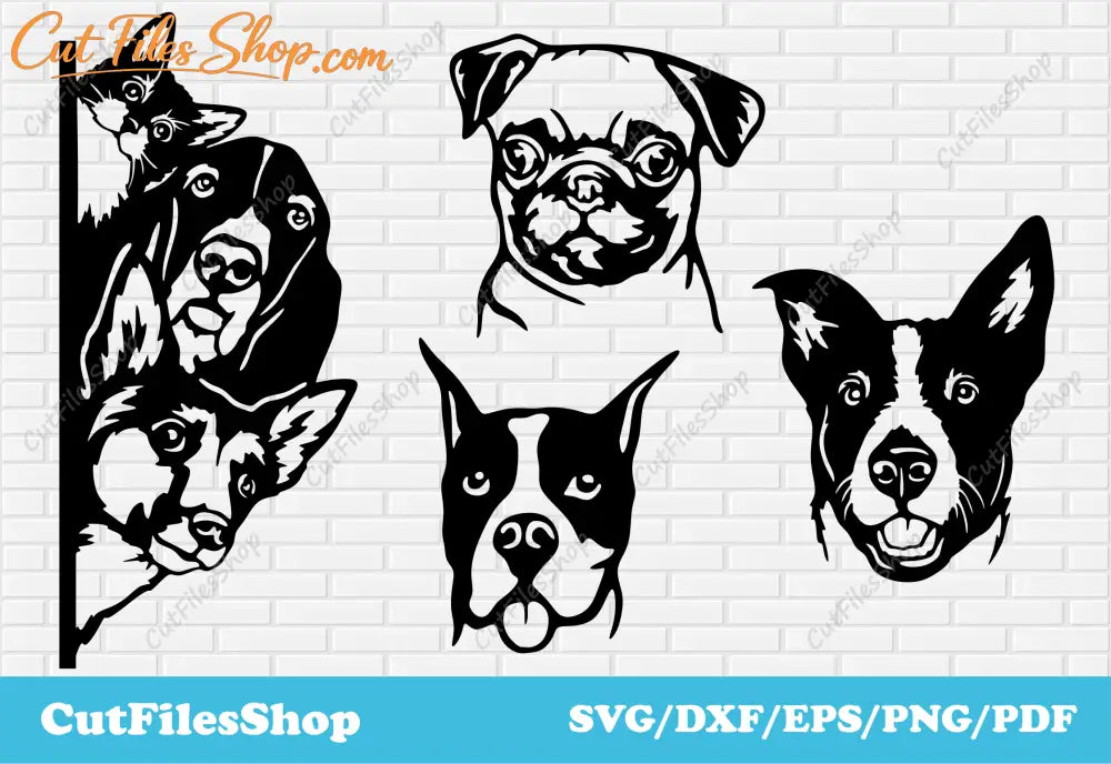 Peeking pets for cricut, pets for t- shirt designs, DXF dogs for cutting, Dog vector for cricut designs, cat for cricut, dogs svg for cricut, dogs art for shirts print, gifts making svg, sublimation print, cute dogs svg