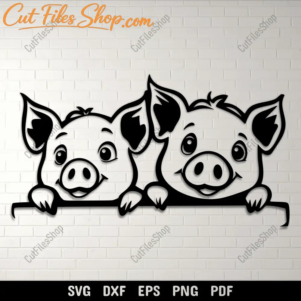 Peeking Piggy SVG for Cricut & Silhouette, Laser Engraving and Sublimation Files