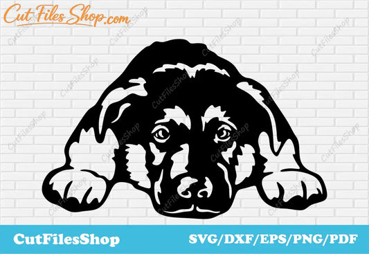 Peeking puppy vector for cutting, Crafts files, Laser svg, Silhouette png, Dog dxf files, dxf cut files, free download dxf files, free vector, free cutting machines, craft svg files, svg designs, dxf designs, wall panel dxf, vector art, free svg download, illustration svg, peeking dog dxf