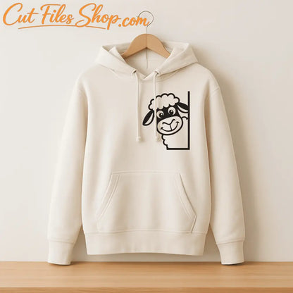 Realistic peeking sheep PNG for sublimation and printing