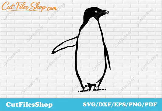 Penguin dxf for laser cutting, T-shirt designs, Svg for cricut, Silhouette, Scan n cut, Plasma cutting, wall decor making dxf, penguin for cricut, penguin vector art, cut files shop