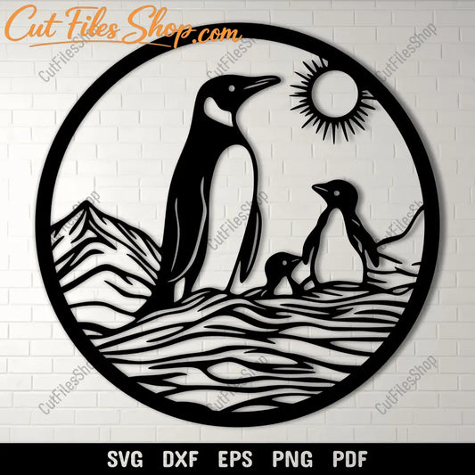 Penguin Family SVG for Cricut – DXF for CNC & Laser Cutting