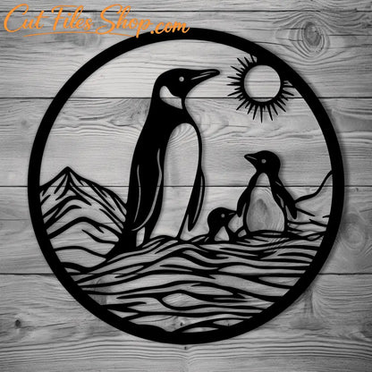 Penguin Silhouette SVG – Family of Penguins for Vinyl & Laser Cut