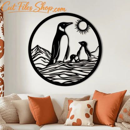 Penguins Cut Files – SVG for Cricut, DXF for CNC & Laser Engraving