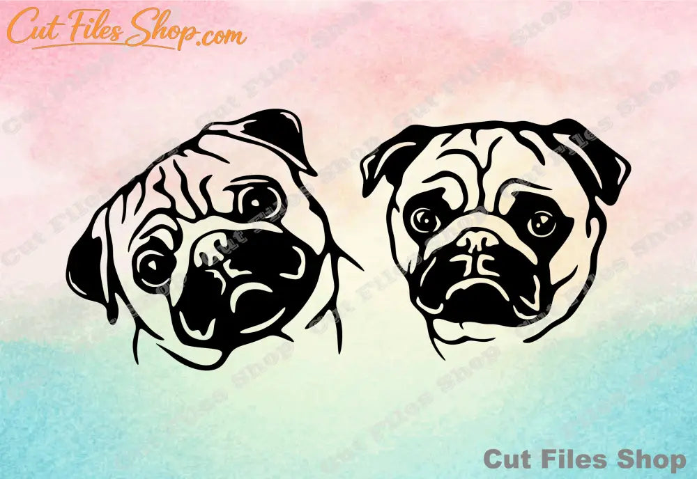 Pets portrait, pug svg, dogs cut files, dog for cricut, cute dog svg, vector images, printable svg, printable cut file, SVG, DXF,PNG