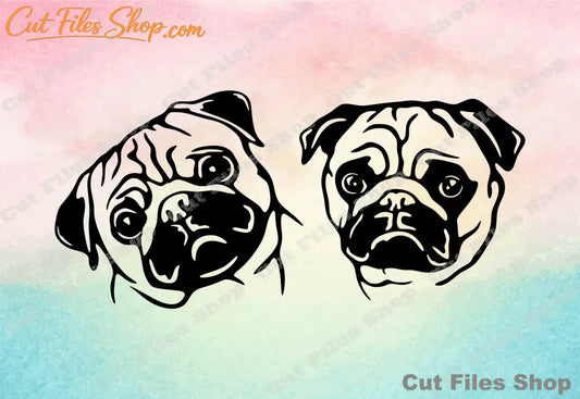 Pets portrait, pug svg, dogs cut files, dog for cricut, cute dog svg, vector images, printable svg, printable cut file, SVG, DXF,PNG