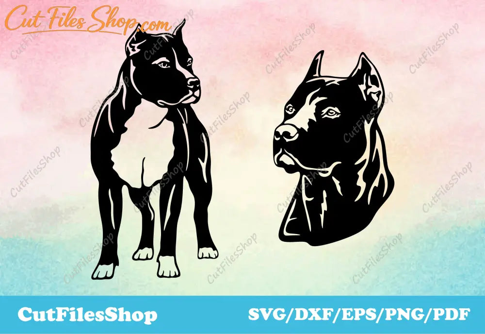 Pit Bull Terrier svg cut file for cricut, dog svg images for download, silhouette dogs