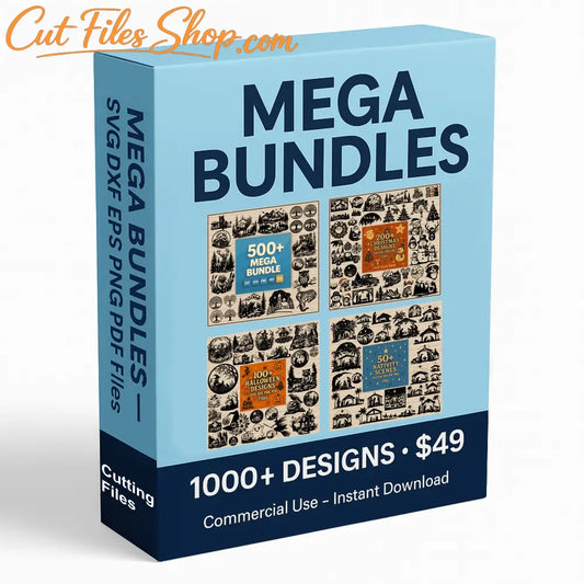 1000 Mega Bundles Cutting files - SVG DXF EPS PNG PDF